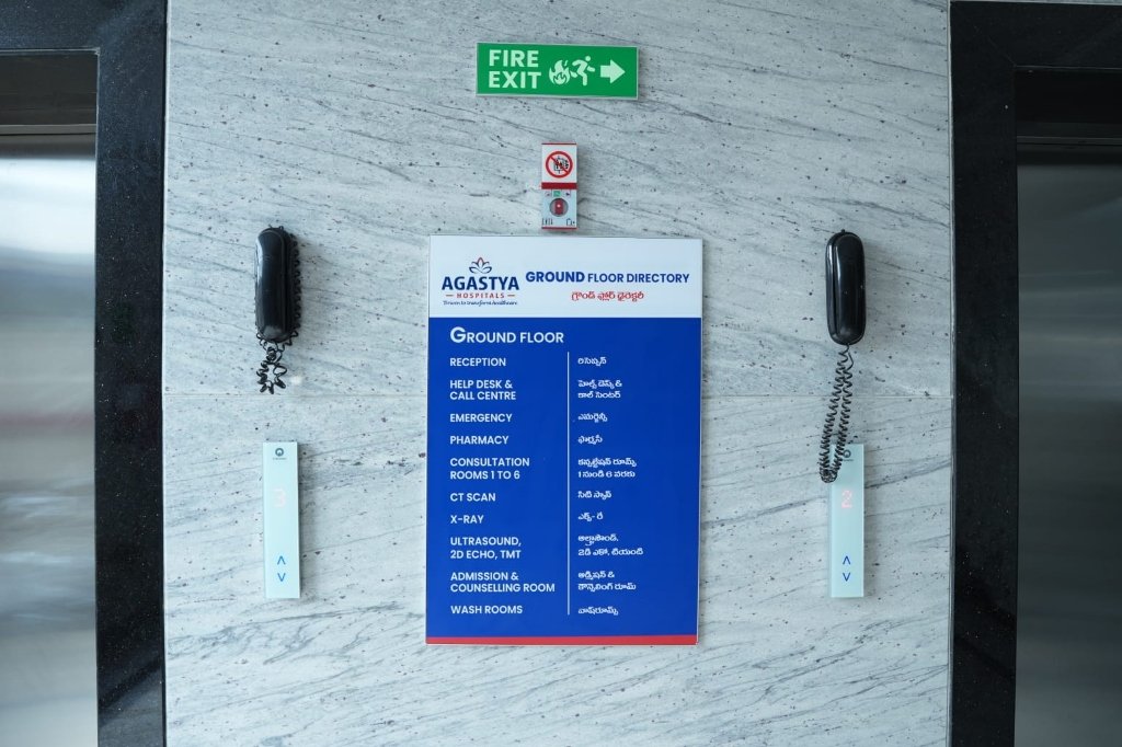 Agastya Hospitals Lobby Directory Sign